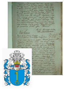 Przykładowe zdjęcie wywodu rodowitości szlacheckiej z 1802 roku, stron 1.jpg