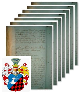 Przykładowe zdjęcie wywodu rodowitości szlacheckiej z 1825 roku, stron 7.jpg