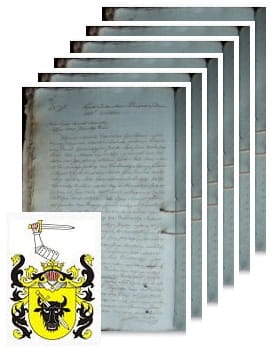Przykładowe zdjęcie wywodu rodowitości szlacheckiej z 1805 roku, stron 6.jpg