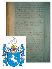 Przykładowe zdjęcie wywodu rodowitości szlacheckiej z 1802 roku, stron 1.jpg