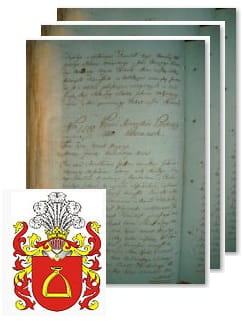 Przykładowe zdjęcie wywodu rodowitości szlacheckiej z 1802 roku, stron 3.jpg