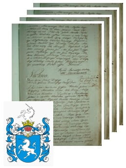 Przykładowe zdjęcie wywodu rodowitości szlacheckiej z 1802 roku, stron 4.jpg