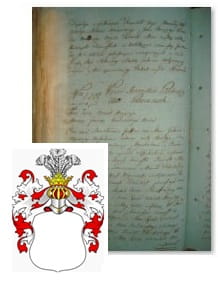 Przykładowe zdjęcie wywodu rodowitości szlacheckiej z 1802 roku, stron 1.jpg