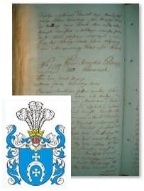 Przykładowe zdjęcie wywodu rodowitości szlacheckiej z 1802 roku, stron 1.jpg