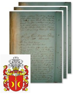 Przykładowe zdjęcie wywodu rodowitości szlacheckiej z 1802 roku, stron 3.jpg