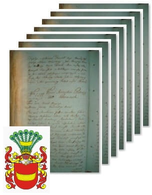 Przykładowe zdjęcie wywodu rodowitości szlacheckiej z 1802 roku, stron 7.jpg