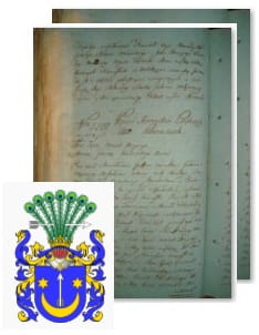 Przykładowe zdjęcie wywodu rodowitości szlacheckiej z 1802 roku, stron 2.jpg