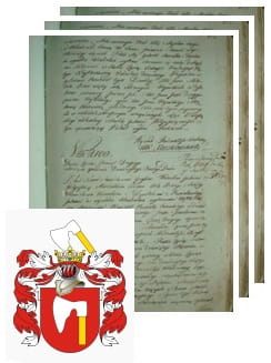 Przykładowe zdjęcie wywodu rodowitości szlacheckiej z 1802 roku, stron 3.jpg