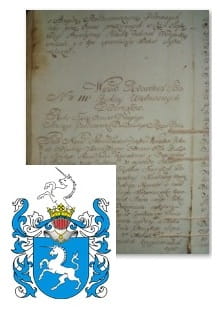 Przykładowe zdjęcie wywodu rodowitości szlacheckiej z 1802 roku, stron 1.jpg