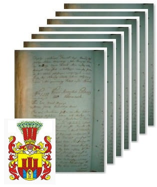 Przykładowe zdjęcie wywodu rodowitości szlacheckiej z 1802 roku, stron 7.jpg