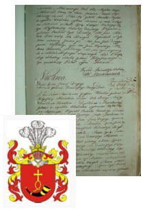 Przykładowe zdjęcie wywodu rodowitości szlacheckiej z 1802 roku, stron 1.jpg
