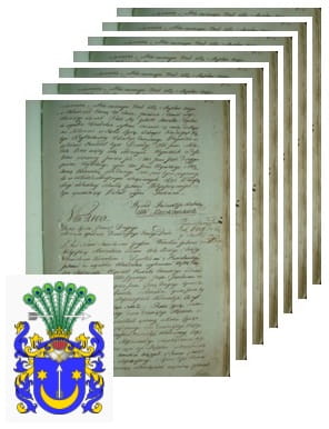 Przykładowe zdjęcie wywodu rodowitości szlacheckiej z 1802 roku, stron 6.jpg