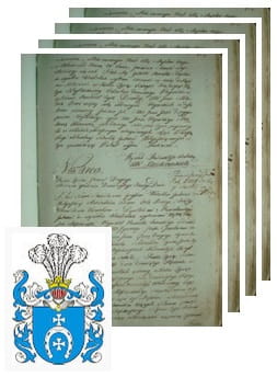 Przykładowe zdjęcie wywodu rodowitości szlacheckiej z 1802 roku, stron 4.jpg