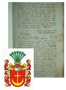 Przykładowe zdjęcie wywodu rodowitości szlacheckiej z 1802 roku, stron 1.jpg