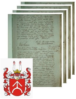 Przykładowe zdjęcie wywodu rodowitości szlacheckiej z 1802 roku, stron 4.jpg
