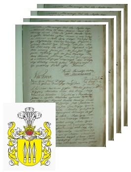 Przykładowe zdjęcie wywodu rodowitości szlacheckiej z 1802 roku, stron 4.jpg