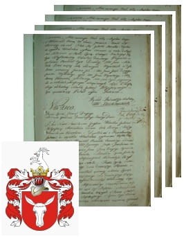 Przykładowe zdjęcie wywodu rodowitości szlacheckiej z 1802 roku, stron 4.jpg