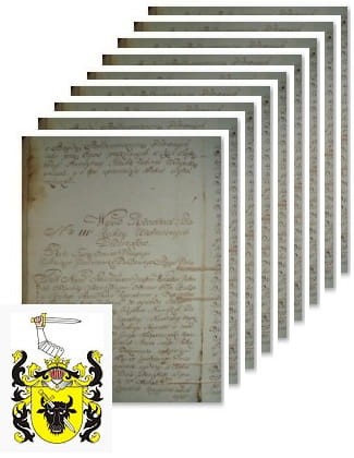 Przykładowe zdjęcie wywodu rodowitości szlacheckiej z 1802 roku, stron 9.jpg