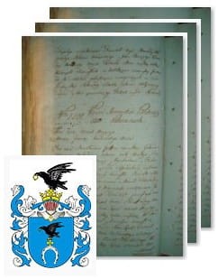 Przykładowe zdjęcie wywodu rodowitości szlacheckiej z 1802 roku, stron 3.jpg