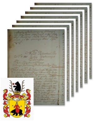 Przykładowe zdjęcie wywodu rodowitości szlacheckiej z 1802 roku, stron 7.jpg