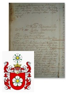 Przykładowe zdjęcie wywodu rodowitości szlacheckiej z 1802 roku, stron 1.jpg
