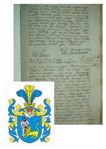 Przykładowe zdjęcie wywodu rodowitości szlacheckiej z 1802 roku, stron 1.jpg