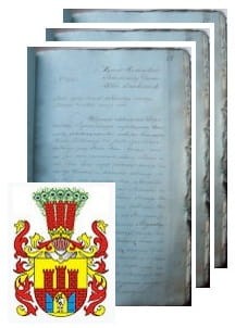 Przykładowe zdjęcie wywodu rodowitości szlacheckiej z 1821 roku, stron 3.jpg
