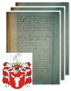 Przykładowe zdjęcie wywodu rodowitości szlacheckiej z 1802 roku, stron 3.jpg