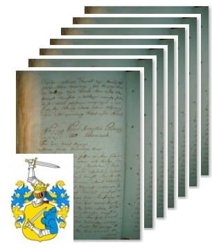 Przykładowe zdjęcie wywodu rodowitości szlacheckiej z 1825 roku, stron 7.jpg