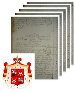 Przykładowe zdjęcie wywodu rodowitości szlacheckiej z 1802 roku, stron 5.jpg