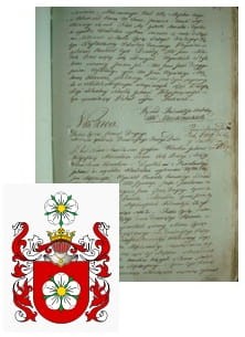 Przykładowe zdjęcie wywodu rodowitości szlacheckiej z 1802 roku, stron 1.jpg