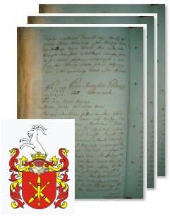 Przykładowe zdjęcie wywodu rodowitości szlacheckiej z 1802 roku, stron 3.jpg