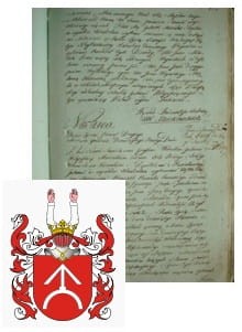 Przykładowe zdjęcie wywodu rodowitości szlacheckiej z 1802 roku, stron 1.jpg