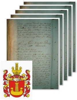 Przykładowe zdjęcie wywodu rodowitości szlacheckiej z 1802 roku, stron 5.jpg