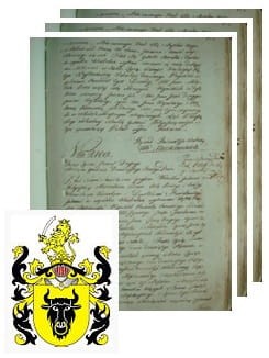 Przykładowe zdjęcie wywodu rodowitości szlacheckiej z 1802 roku, stron 3.jpg