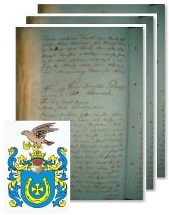 Przykładowe zdjęcie wywodu rodowitości szlacheckiej z 1802 roku, stron 3.jpg