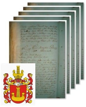 Przykładowe zdjęcie wywodu rodowitości szlacheckiej z 1802 roku, stron 5.jpg