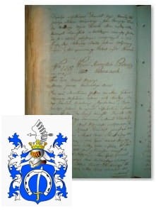 Przykładowe zdjęcie wywodu rodowitości szlacheckiej z 1802 roku, stron 1.jpg