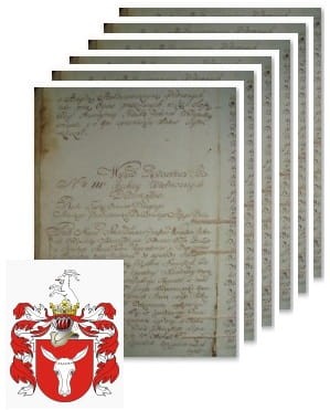 Przykładowe zdjęcie wywodu rodowitości szlacheckiej z 1801 roku, stron 6.jpg