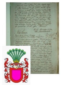 Przykładowe zdjęcie wywodu rodowitości szlacheckiej z 1802 roku, stron 1.jpg
