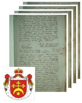 Przykładowe zdjęcie wywodu rodowitości szlacheckiej z 1802 roku, stron 4.jpg