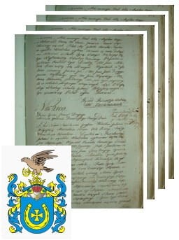 Przykładowe zdjęcie wywodu rodowitości szlacheckiej z 1802 roku, stron 4.jpg