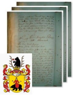 Przykładowe zdjęcie wywodu rodowitości szlacheckiej z 1802 roku, stron 3.jpg