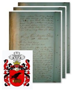 Przykładowe zdjęcie wywodu rodowitości szlacheckiej z 1802 roku, stron 3.jpg