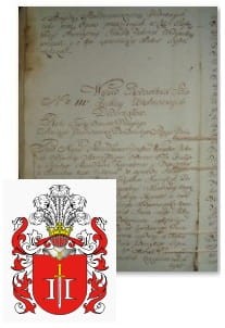 Przykładowe zdjęcie wywodu rodowitości szlacheckiej z 1802 roku, stron 1.jpg