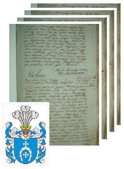 Przykładowe zdjęcie wywodu rodowitości szlacheckiej z 1802 roku, stron 4.jpg