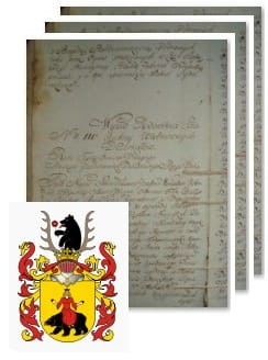 Przykładowe zdjęcie wywodu rodowitości szlacheckiej z 1802 roku, stron 3.jpg