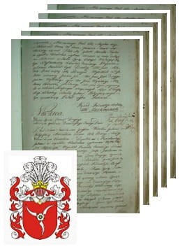 Przykładowe zdjęcie wywodu rodowitości szlacheckiej z 1802 roku, stron 5.jpg
